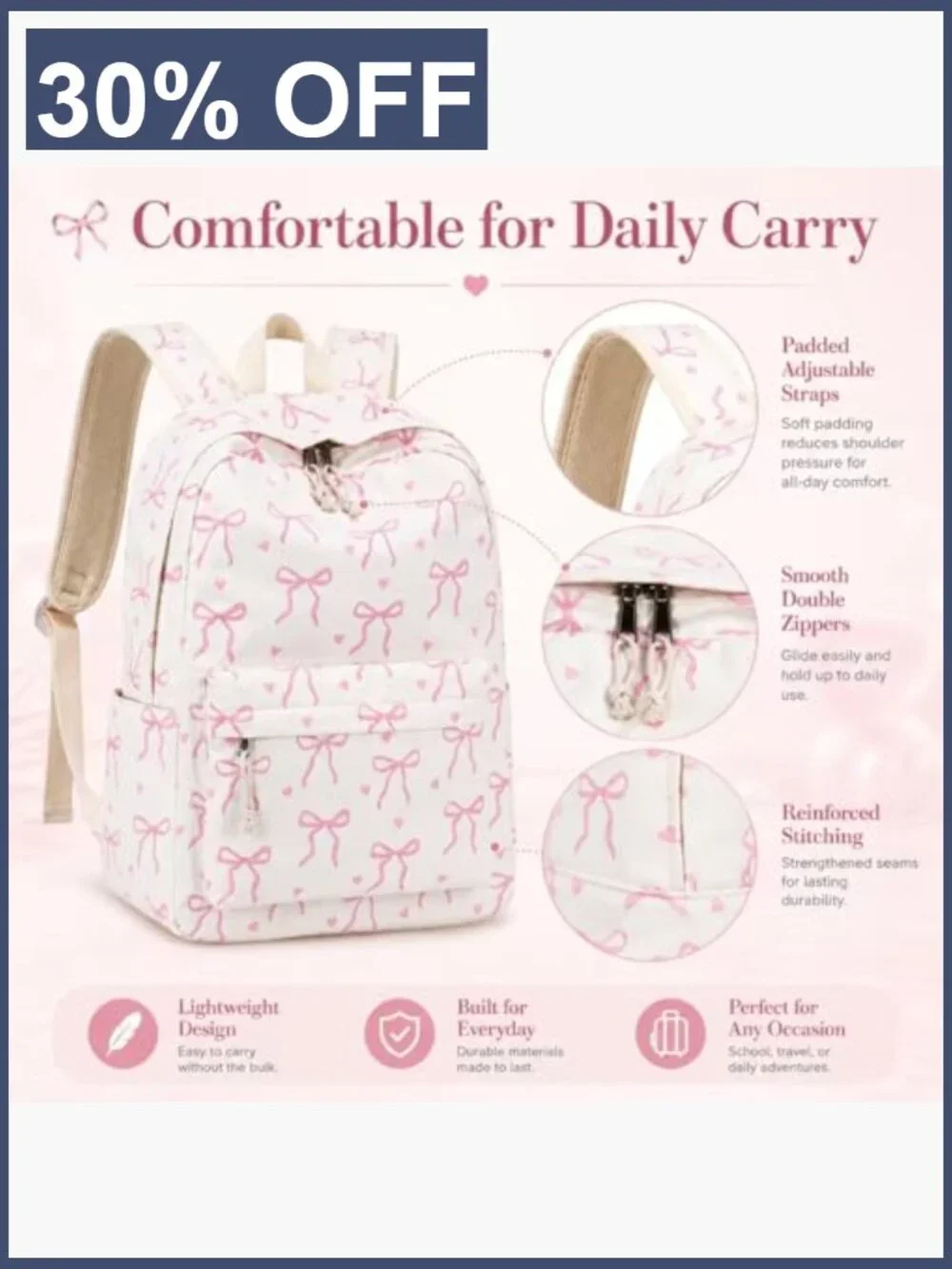 Girls Backpack School Laptop Bookbag Elementary Middle College Women Daypack